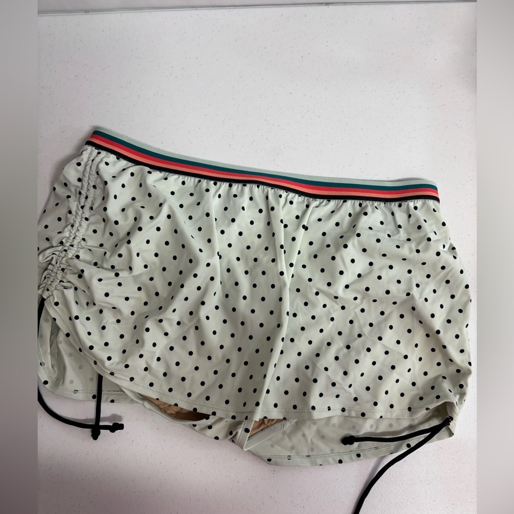 Cacique Swim Polka Dot Ruched Side Adjustable Swim Skirt Size 18